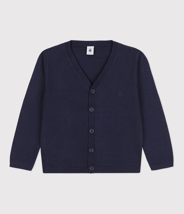 Cardigan en laine et coton enfant gar&ccedil;on bleu