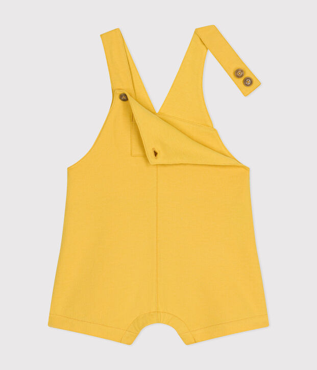 Korte babysalopette van lichte fleece geel
