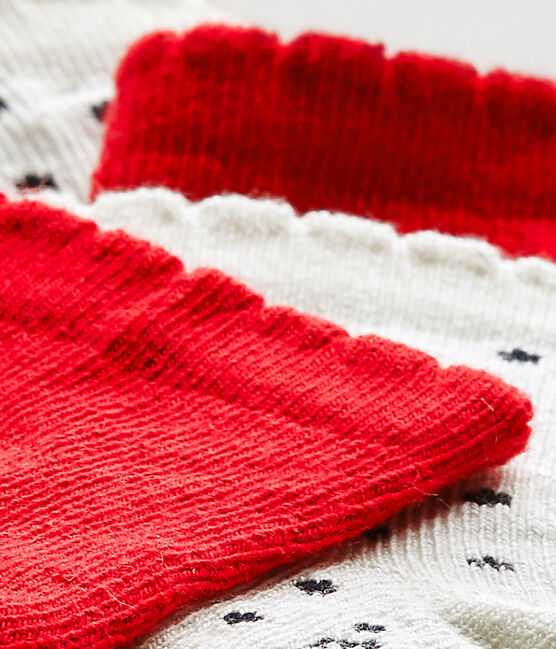 Set van twee paar sokken voor babymeisjes wit LOT