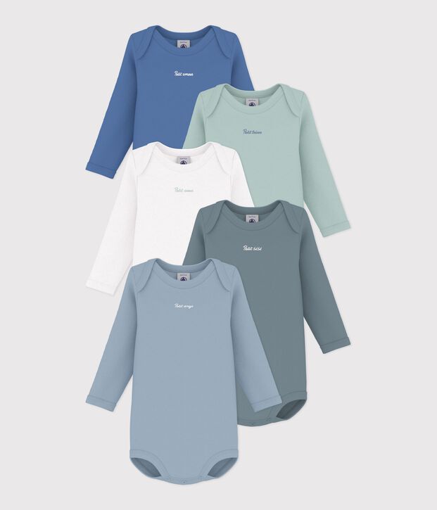 Lot de bodies manches longues en coton uni b&eacute;b&eacute; multicouleur