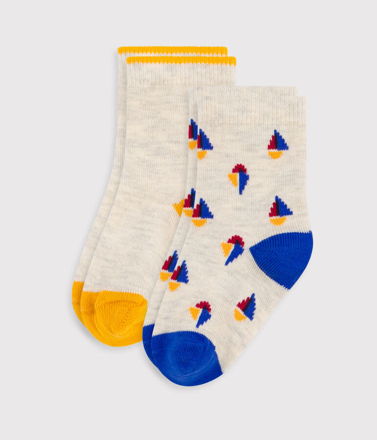 2 paires de chaussettes b&eacute;b&eacute; en coton imprim&eacute; bateaux variante 1