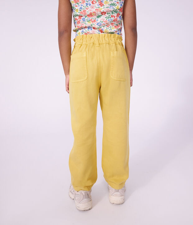 Pantalon enfant en coton jaune