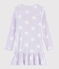 Chemise de nuit à pois petite fille en côte violet LISERON/blanc ECUME
