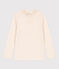 Tee-shirt manches longues en coton enfant fille écru AVALANCHE