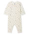 Dors bien sans pieds bébé fille en côte blanc MARSHMALLOW/blanc MULTICO