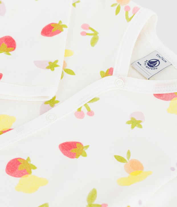 Pyjama b&eacute;b&eacute; en coton imprim&eacute; fruits blanc/multicouleur