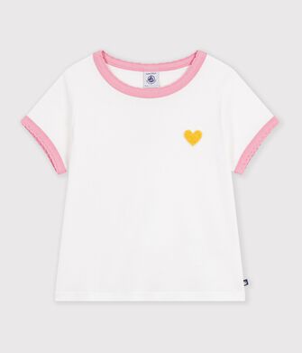 Kinder-T-shirt van effen katoen met korte mouwen