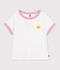 Kinder-T-shirt van effen katoen met korte mouwen wit