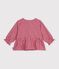Blouse b&eacute;b&eacute; en coton manches longues &agrave; rayures rose/rose