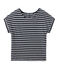 T-shirt femme en lin à rayures bleu SMOKING/blanc LAIT