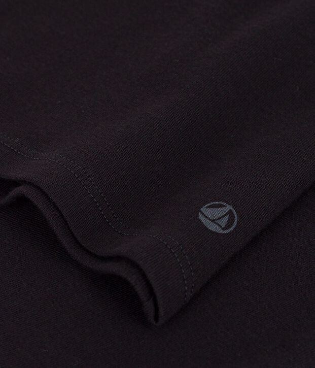 Tee-shirt l'Iconique manches courtes en c&ocirc;te unie femme noir