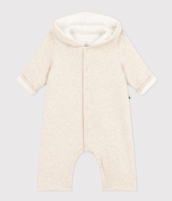 Combinaison longue ouatinée à capuche en coton bébé beige MONTELIMAR CHINE