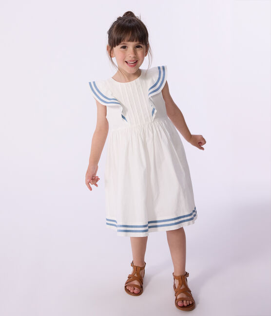 Robe sans manches enfant en coton blanc MARSHMALLOW