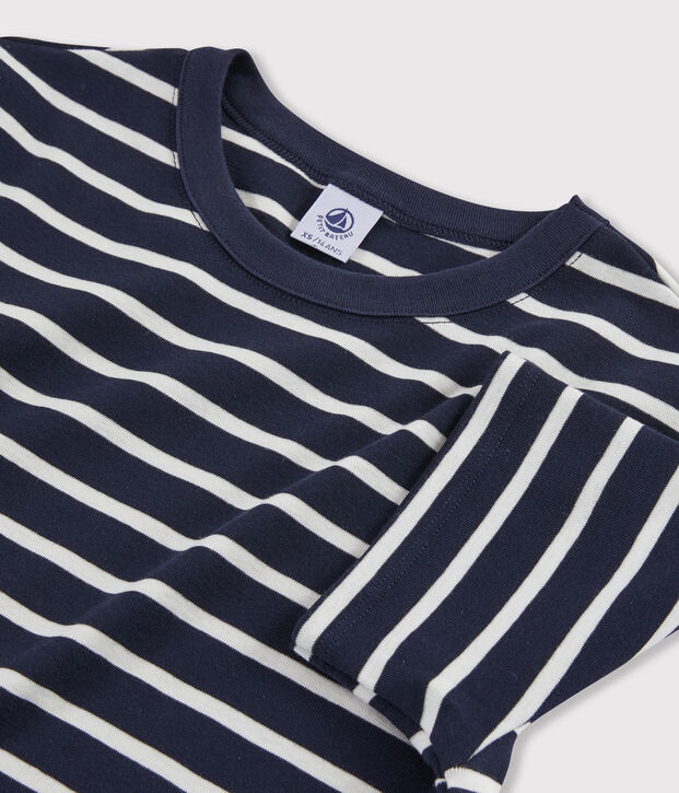 T-shirt iconique col rond Femme bleu/blanc