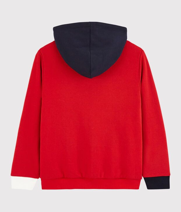 Sweatshirt met capuchon jongens kinderen rood/blauw
