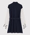 Hemdjurk Dames Christoph Rumpf x Petit Bateau blauw SMOKING/wit MARSHMALLOW