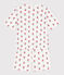 Korte pyjama met bloemen voor dames in katoen wit MARSHMALLOW/wit MULTICO