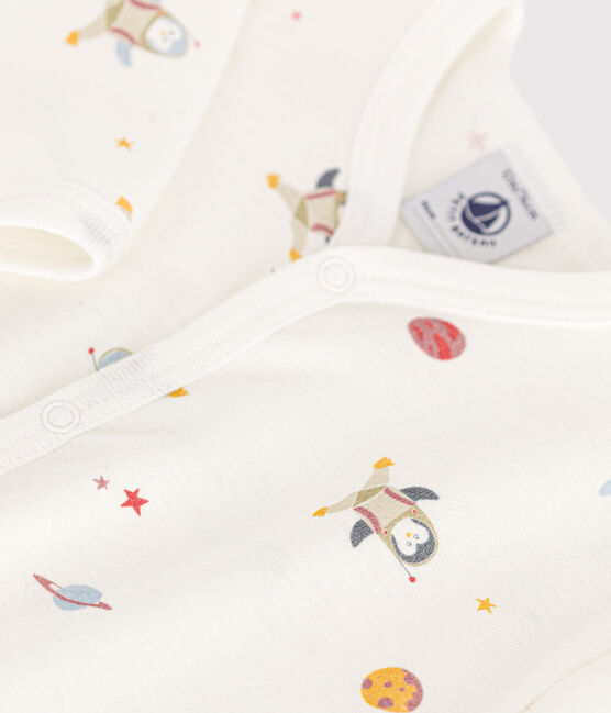Pyjama sans pieds en coton bébé blanc MARSHMALLOW/blanc MULTICO