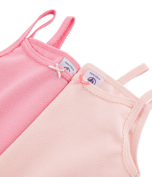 Set van 2 pastelkleurige hemden met schouderbandjes voor meisjes multicouleur