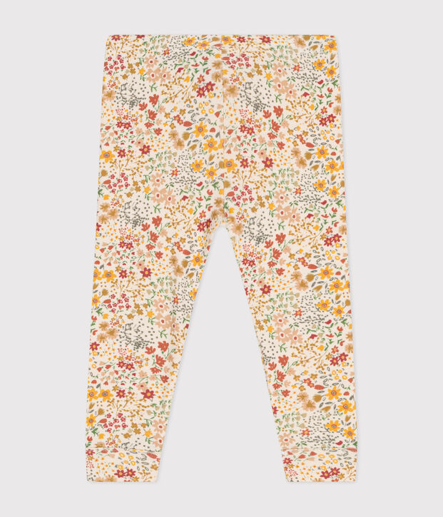 Katoenen legging voor baby's ecru/multicouleur
