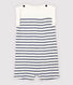 Korte gestreepte katoenen/linnen jumpsuit voor babyjongens