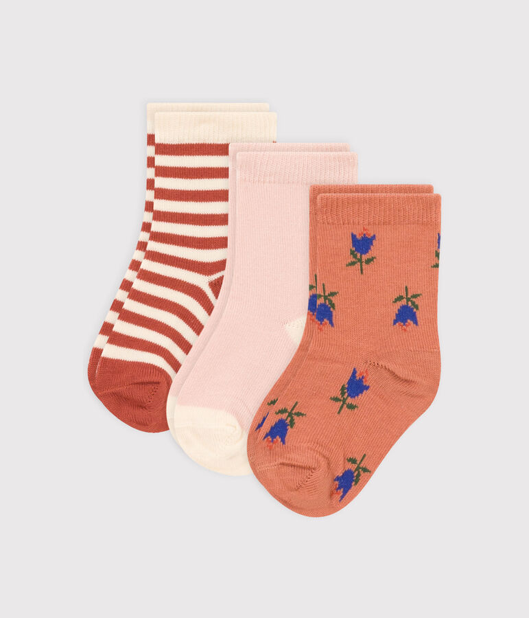 Lot de 3 paires de chaussettes fleurs b&eacute;b&eacute; variante 2