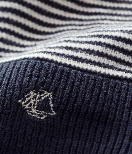 Cagoule bébé mixte bleu SMOKING/blanc MARSHMALLOW