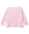 T-shirt femme manches 3/4 rayé rose BABYLONE/blanc MARSHMALLOW