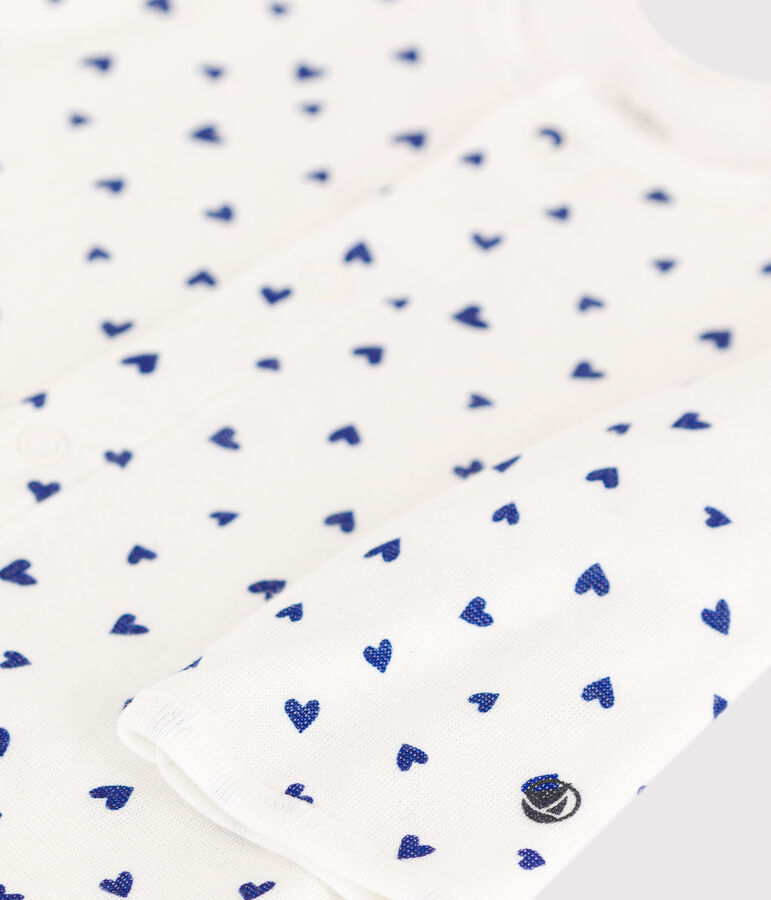 Bodyjama coeur en tubique blanc/bleu