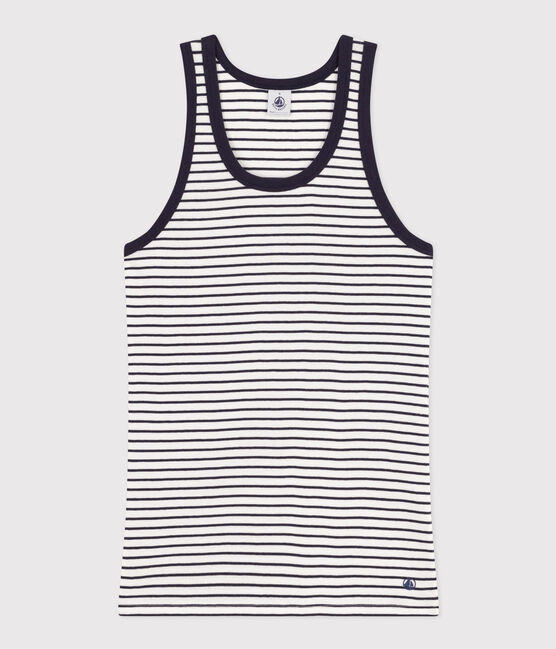 L'Iconique, mouwloze top in gestreept katoen voor dames wit MARSHMALLOW/blauw SMOKING