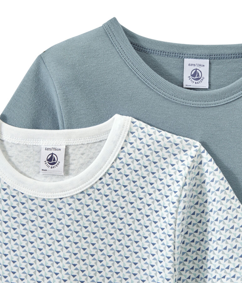 Set van 2 jongens-T-shirts met korte mouwen wit LOT