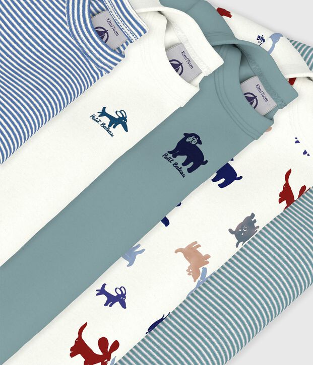 Setje van katoenen body's met lange mouwen en print voor baby's multicouleur