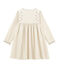 Robe enfant fille manches longues brodées blanc MARSHMALLOW