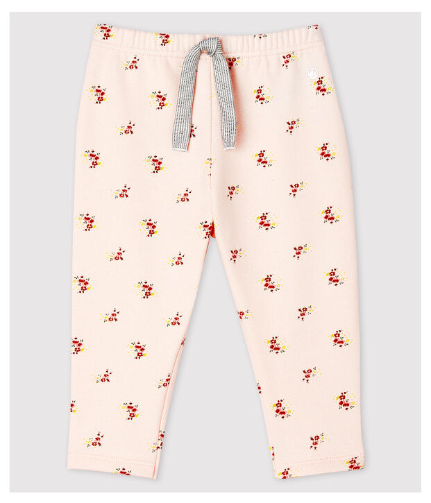 Pantalon imprim&eacute; en molleton b&eacute;b&eacute; fille rose/multicouleur