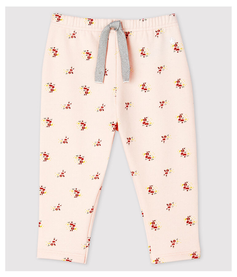 Molton broek met print voor babymeisjes roze/multicouleur