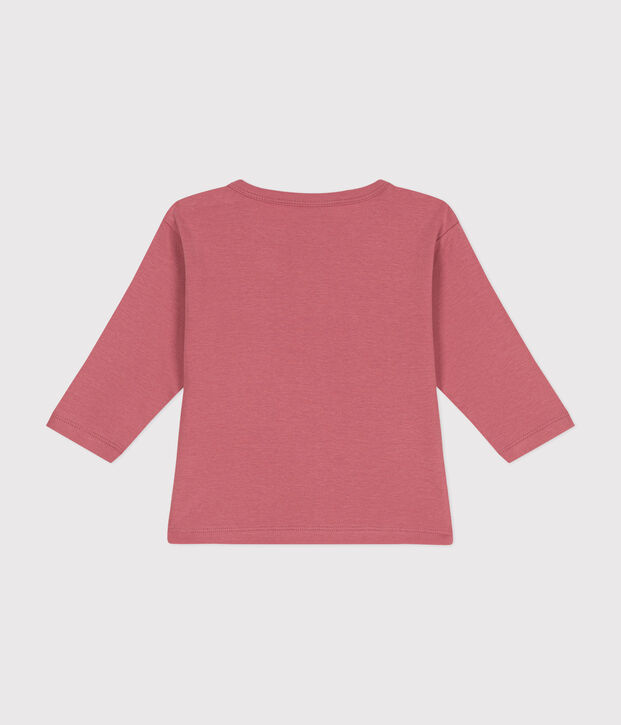 Tee-shirt manches longues en coton b&eacute;b&eacute; rose