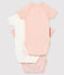 Lot de 3 bodies croisés  manches courtes bébé en coton biologique variante 1