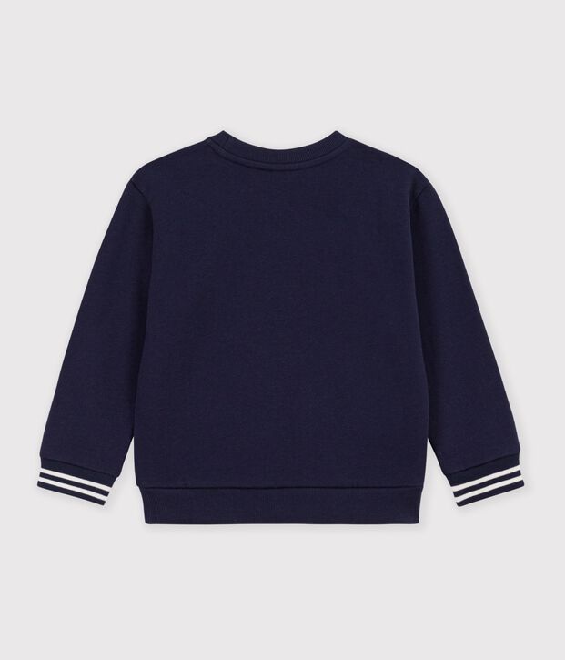 Sweatshirt enfant en coton uni bleu marine