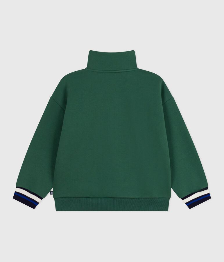Sweatshirt camionneur enfant en coton uni vert
