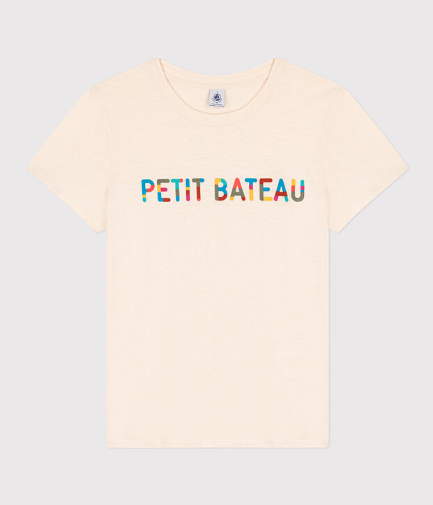 LE DROIT, katoenen T-shirt voor dames met ronde hals ecru