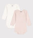 Lot de 2 bodies manches longues milleraies bébé en coton