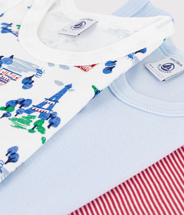 Setje met katoenen kinderhemdjes met print van Parijs multicouleur