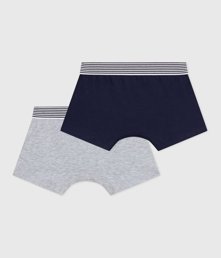 Lot de boxers enfant en coton et elasthanne uni multicouleur