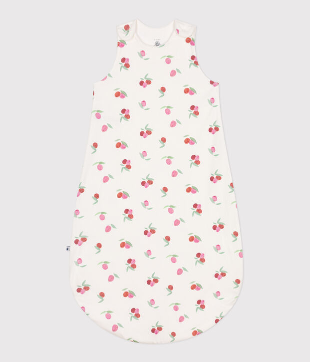 Katoenen babytrappelzak met bloemenprint TOG 1 wit/multicouleur