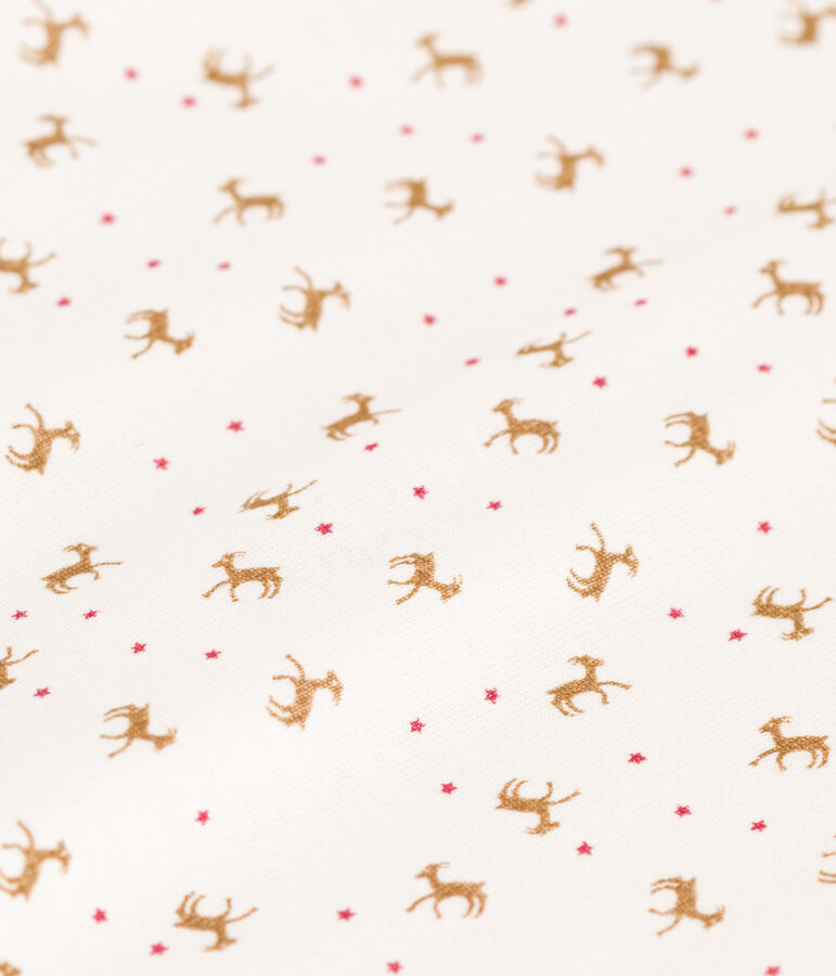 Katoenen bodypyjama zonder voetjes wit/rood