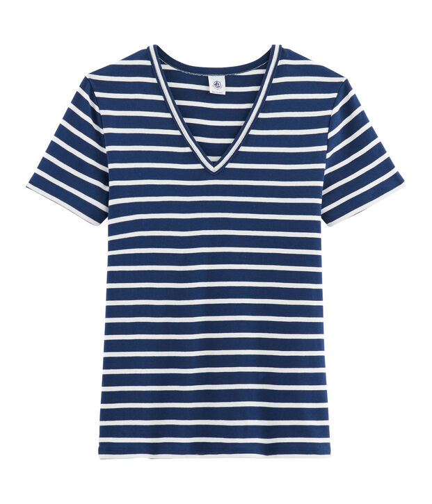 Iconisch damesshirt blauw/wit