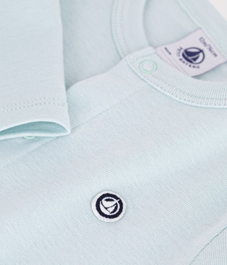 Effen katoenen babyvestje blauw