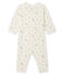 Dors bien sans pieds bébé fille en côte blanc MARSHMALLOW/blanc MULTICO