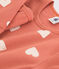 Chemise de nuit et legging cœur petite fille en molleton et en coton BRANDY/ AVALANCHE