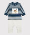 Combinaison longue Petit Bateau x Deyrolle bleu SHADOW/écru MULTICO